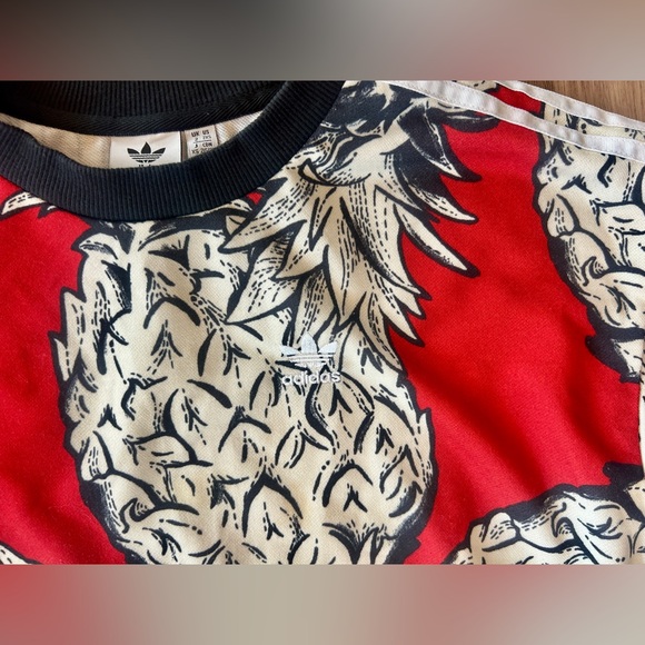 ADIDAS FARM RIO Sweatshirt Women UK 2 Tropical Pineapple Boyfriend Sweatshirt - Picture 3 of 10